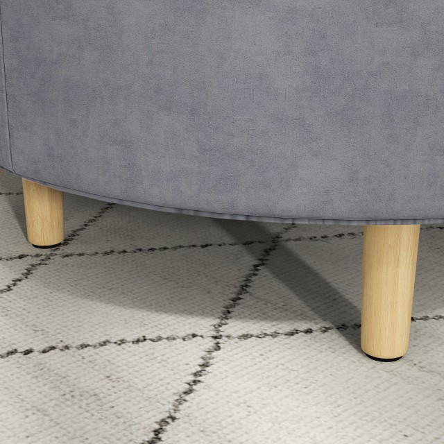 HOMCOM Velvety Container Πουφ 120 κιλών max με καπάκι, σε MDF και δρυς, 56x56x42 cm, Γκρι 838-434V80GY