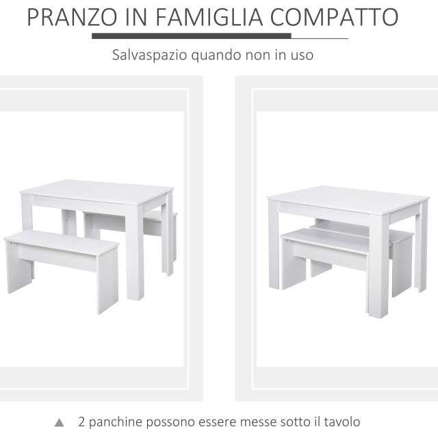 Σετ Ξύλινο Τραπέζι με 2 Πάγκους 110 x 70 x 75 cm HOMCOM 835-257