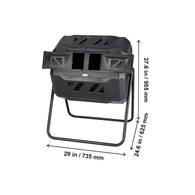 Κάδος Ταχείας Κομποστοποίησης 162.7 Lt 735 x 625 x 955 mm VEVOR FGD...