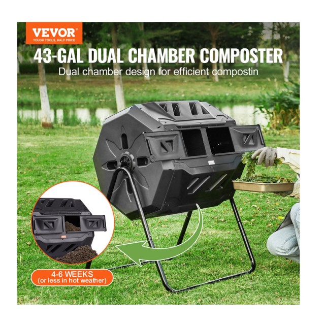 Κάδος Ταχείας Κομποστοποίησης 162.7 Lt 735 x 625 x 955 mm VEVOR FGD...
