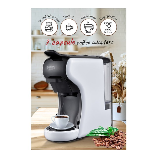 Καφετιέρα Espresso για Κάψουλες και Αλεσμένο Καφέ 19 Bar Camry CR-4414
