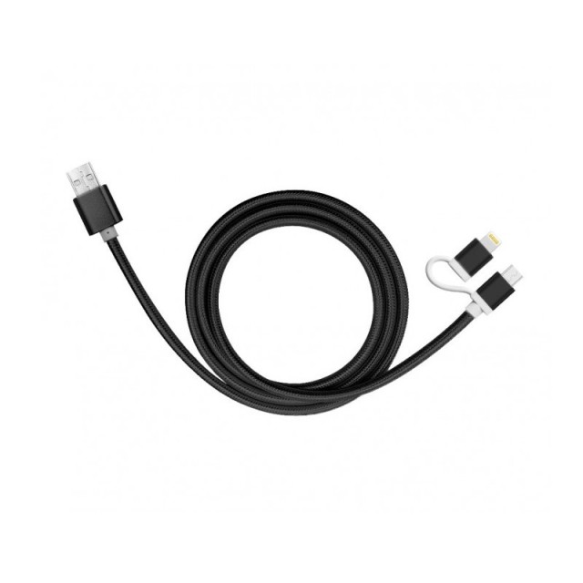 Καλώδιο USB to Lightning με Micro USB 2 σε 1 για iOS & Android Χρώματος Μαύρο MWS3709