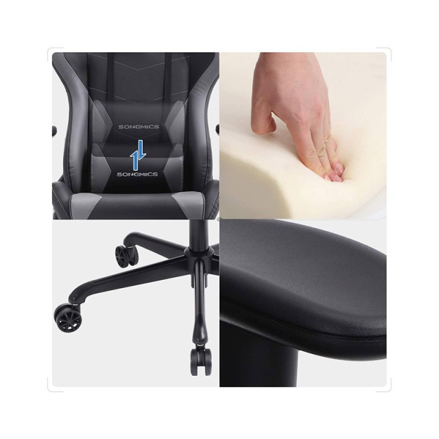 Καρέκλα Gaming 69 x 71 x 128-138 cm Χρώματος Γκρι Songmics RCG42BG