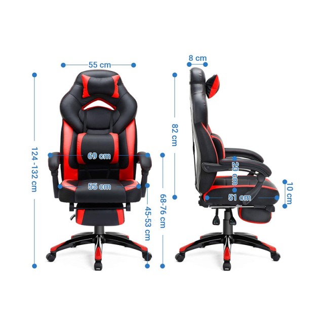 Καρέκλα Gaming με Υποπόδιο Songmics OBG77BR