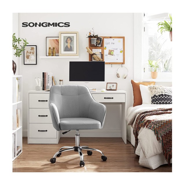 Καρέκλα Γραφείου  65 x 69 x 83-93 cm Χρώματος Γκρι Songmics OBG019G02