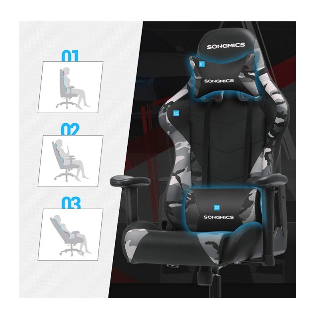 Καρέκλα Gaming 69 x 71 x 128-138 cm Songmics RCG42GY