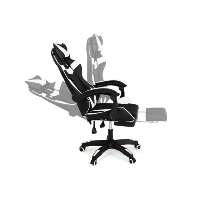 Καρέκλα Gaming με Υποπόδιο 63 x 62 x 114-124 cm Χρώματος Μαύρο Idom...