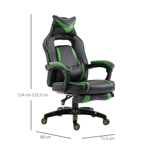 Καρέκλα Gaming με Υποπόδιο 71.5 x 68 x 114-123.5 cm Vinsetto 921-120GN
