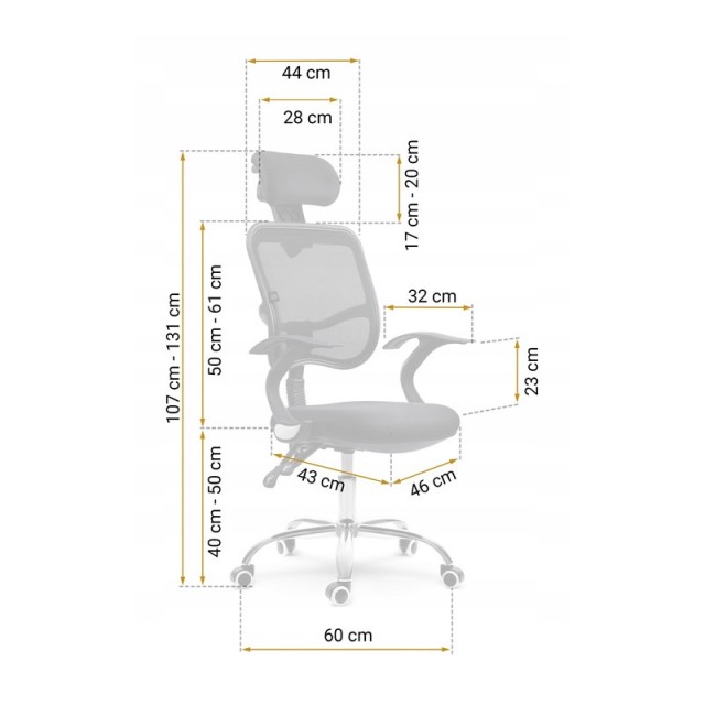Καρέκλα Γραφείου 60 x 43 x 107-131 cm Ryga Sofotel 240500