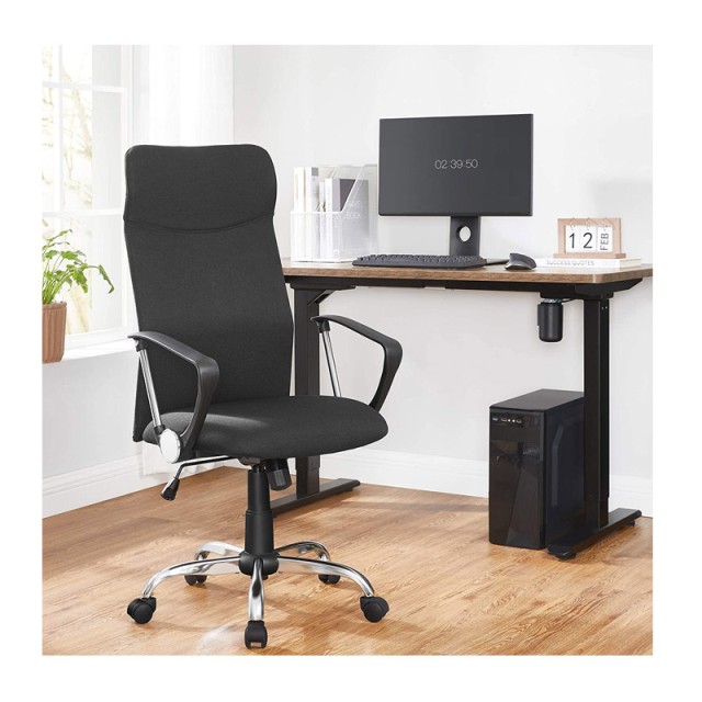 Καρέκλα Γραφείου 63 x 63 x 110-120 cm Χρώματος Μαύρο Songmics OBN034B01
