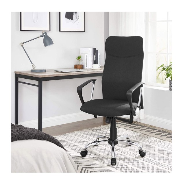 Καρέκλα Γραφείου 63 x 63 x 110-120 cm Χρώματος Μαύρο Songmics OBN034B01
