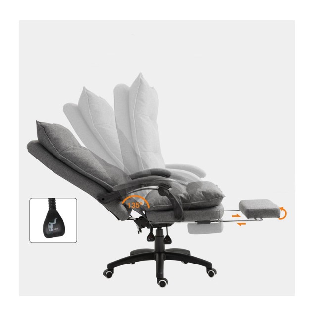 Καρέκλα Γραφείου Μασάζ 6 Σημείων με Υποπόδιο Χρώματος Γκρι Vinsetto...