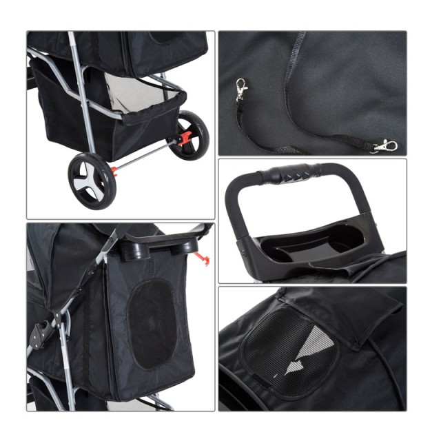 Καρότσι Μεταφοράς Κατοικιδίου 77 x 47 x 101 cm PawHut D00-083BK