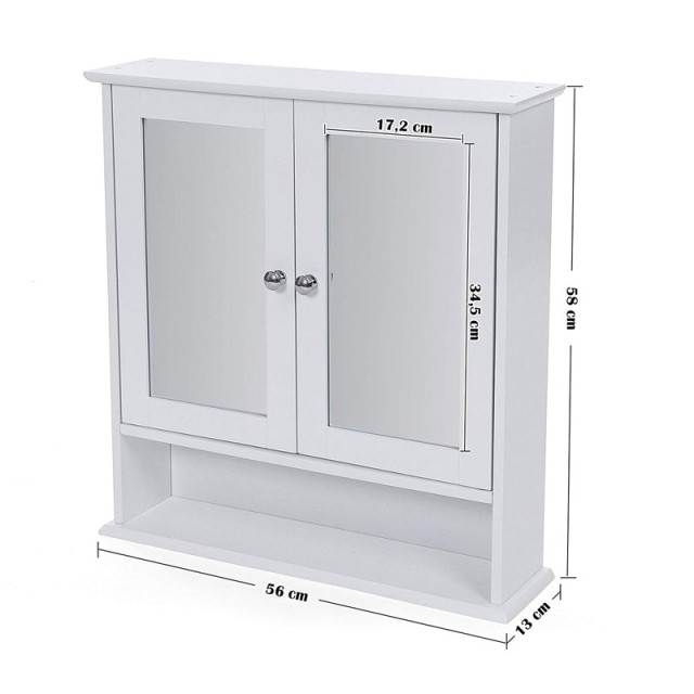 Καθρέπτης Μπάνιου με Ντουλάπι 56 x 13 x 58 cm Songmics LHC002