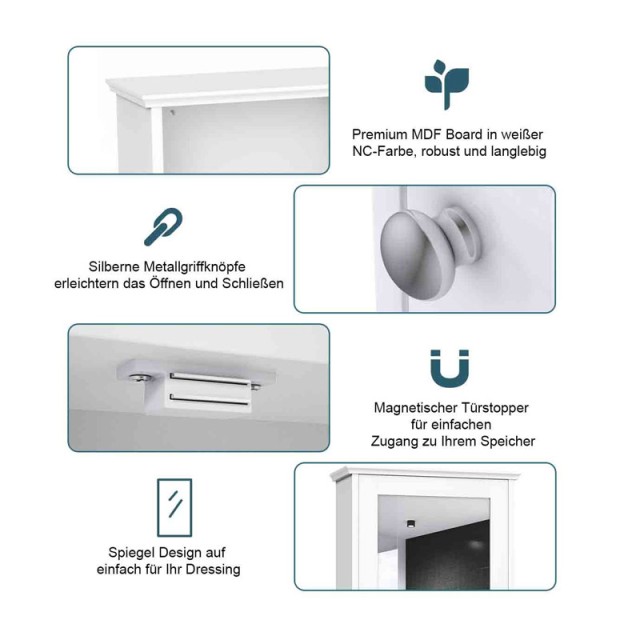 Καθρέπτης Μπάνιου με Ντουλάπι 34 x 15 x 53 cm Costway BA8033WH Καθρέπτης Μπάνιου με Ντουλάπι 34 x 15 x 53 cm Costway BA8033WH