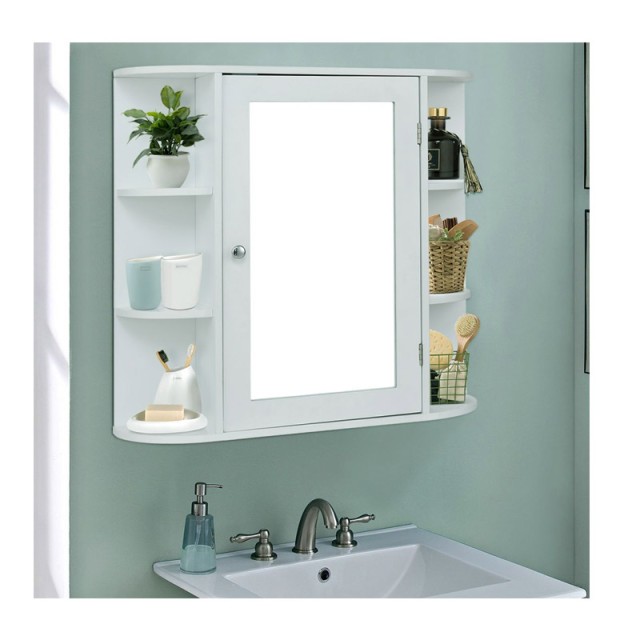 Καθρέπτης Μπάνιου με Ντουλάπι 65 x 17 x 63 cm Costway JV10446WH