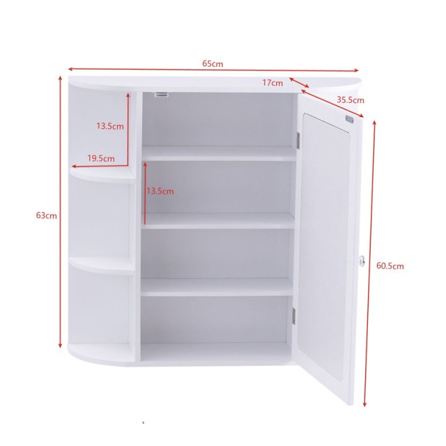Καθρέπτης Μπάνιου με Ντουλάπι 65 x 17 x 63 cm Costway JV10446WH