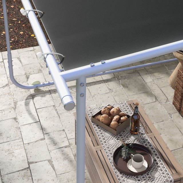Outsunny Pergola Gazebo 3x3 m με ρόδες, κάλυμμα Anti-UV και ατσάλινο πλαίσιο, γκρι 84C-453V00CG