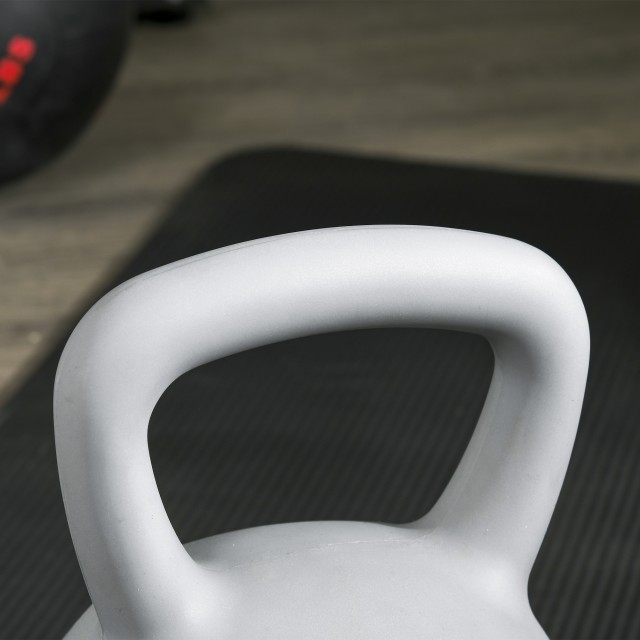 SPORTNOW Kettlebell 4kg σε PVC και μεταλλική άμμο για προπόνηση ώμων και δικεφάλων, 19x19x26 cm, γκρι A91-270V00GY