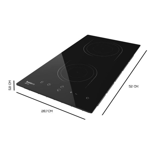 Κεραμική Εστία Αυτόνομη 28.7 x 52 x 5.8 cm Bolero Squad I 2000 Cecotec CEC-02501