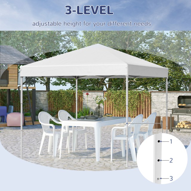 Outsunny Folding Garden Gazebo 2,45 x 2,45 m σε Steel and White Oxford Fabric 84C-119V01WT
