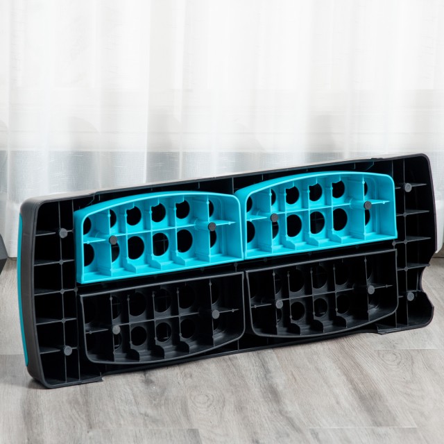 HOMCOM Step Fitness για Αερόμπικ Ρυθμιζόμενο σε 3 ύψη 10-15-20 cm σε πλαστικό, μαύρο και μπλε A90-298BK