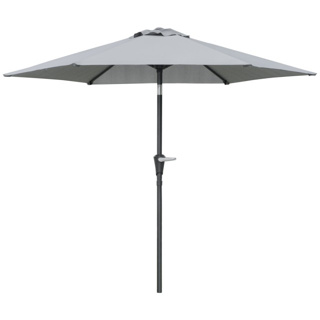 Outsunny ανακλινόμενη ομπρέλα κήπου 2,3x2m με άνοιγμα μανιβέλας και 6 νευρώσεις, γκρι 84D-117GY
