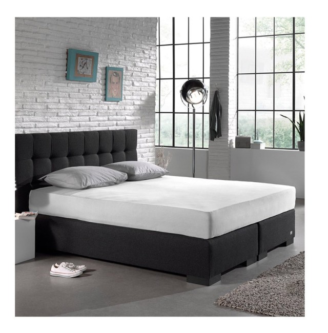 King Size Σεντόνι Dubbel Jersey με Λάστιχο 190 x 220 x 30 cm Χρώματος Λευκό Dreamhouse 8717703801613