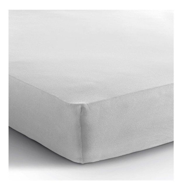King Size Σεντόνι Jersey με Λάστιχο 190 x 200 x 30 cm Χρώματος Λευκ...
