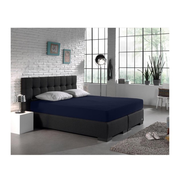 King Size Σεντόνι Jersey με Λάστιχο 190 x 200 x 30 cm Χρώματος Μπλε Dreamhouse 8720105600579