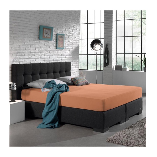 King Size Σεντόνι Jersey με Λάστιχο 190 x 200 x 30 cm Χρώματος Πορτοκαλί Dreamhouse 8720105600418