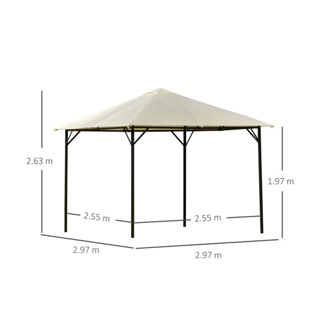Κιόσκι Κήπου με Μεταλλικό Σκελετό 297 x 297 x 263 cm Outsunny 84C-190CW
