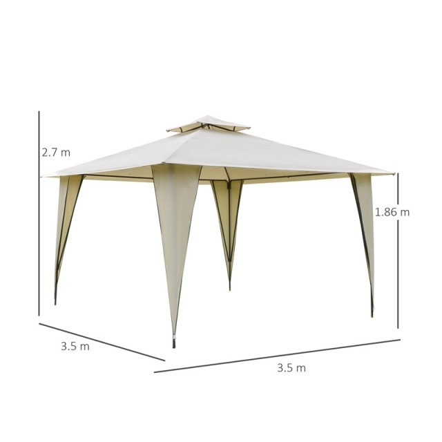 Κιόσκι Κήπου με Μεταλλικό Σκελετό 350 x 350 x 270 cm Outsunny 84C-183BG