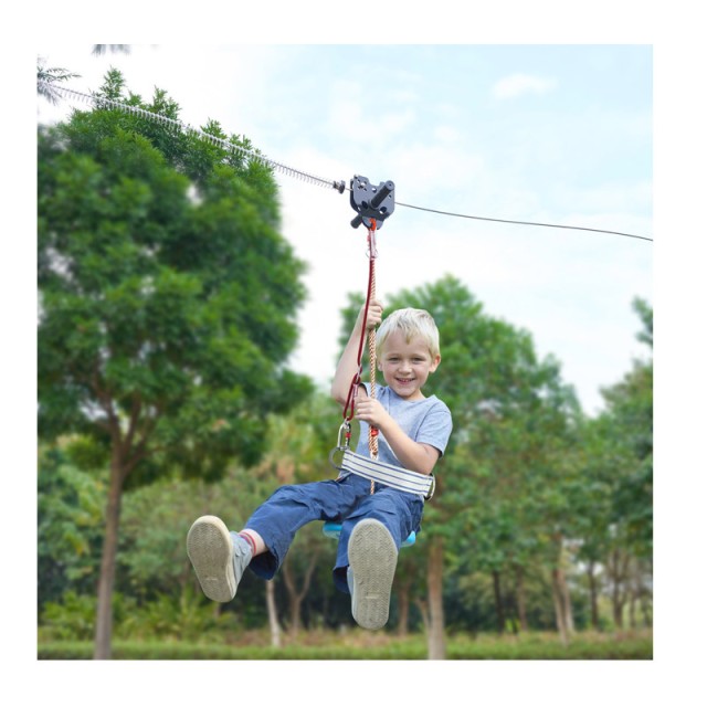 Κιτ ZipLine Εξωτερικού Χώρου για Παιδιά και Ενήλικες 18.2 m VEVOR B...