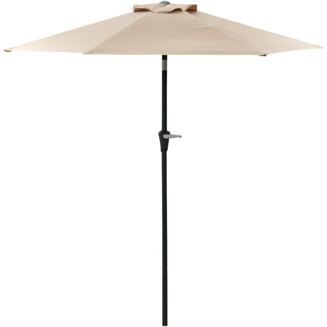 Outsunny Tilting Garden Umbrella 2,3x2m με άνοιγμα μανιβέλας και 6 νευρώσεις, Χακί 84D-117
