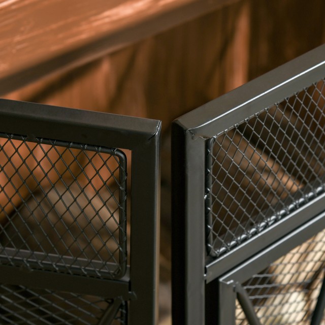 HOMCOM Metal Fire Screen με 3 Πτυσσόμενα Πάνελ και 2 Πόρτες, 120x11...