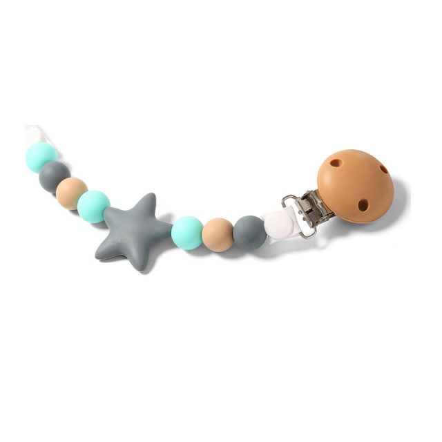 Κλιπ Πιπίλας Αστεράκι Χρώματος Γκρι Babyono BN719/01