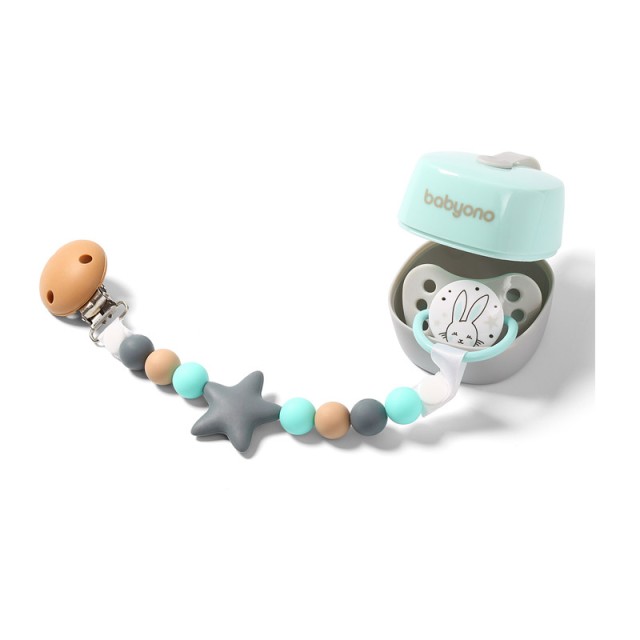 Κλιπ Πιπίλας Αστεράκι Χρώματος Γκρι Babyono BN719/01