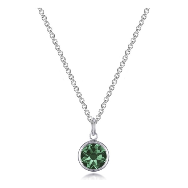 Κολιέ Philip Jones με Γενέθλια Πέτρα Μάιος - Emerald με Κρύσταλλα S...