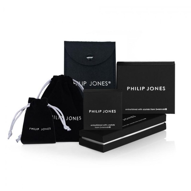 Κολιέ Philip Jones από Ορείχαλκο με Μονόγραμμα H και Κρύσταλλα Swar...