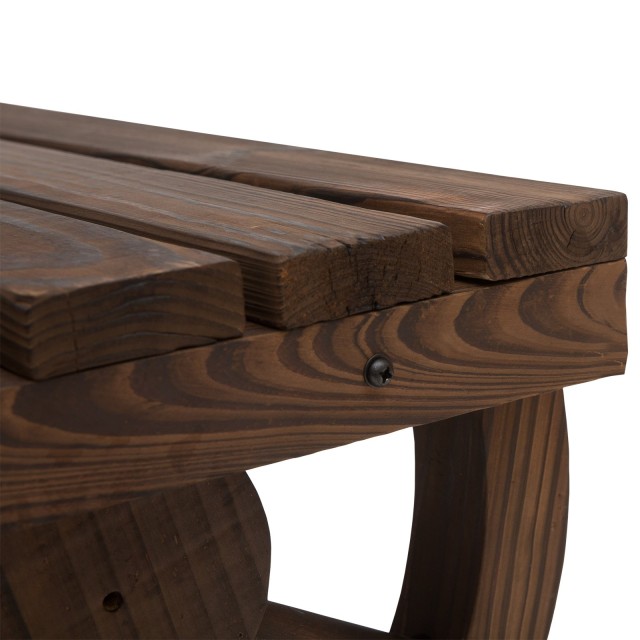 Outsunny 2θέσιος πάγκος σε Burnt Effect Fire Wood 105x50x53cm 84B-410