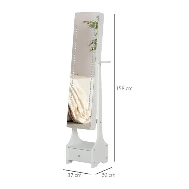 Κοσμηματοθήκη Μπιζουτιέρα 37 x 30 x 158 cm με Ολόσωμο Καθρέπτη και ...