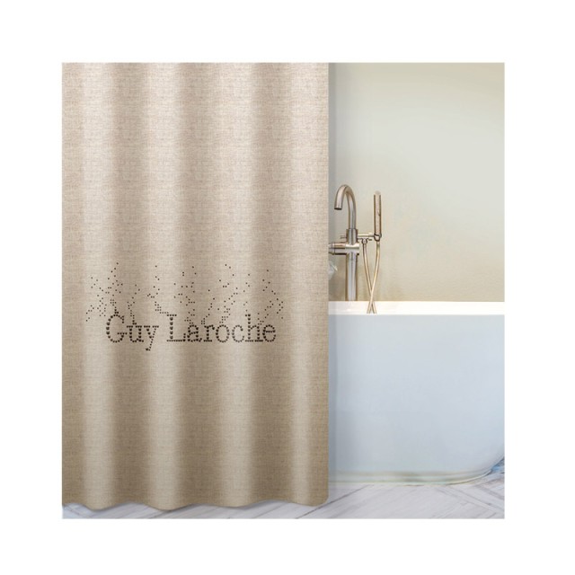Κουρτίνα Μπάνιου με Τρουκς 180 x 185 cm Pandora Sand Guy Laroche 11...
