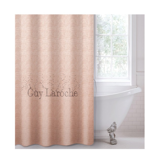Κουρτίνα Μπάνιου με Τρουκς 180 x 190 cm Pandora Old Pink Guy Laroche 1128030221000