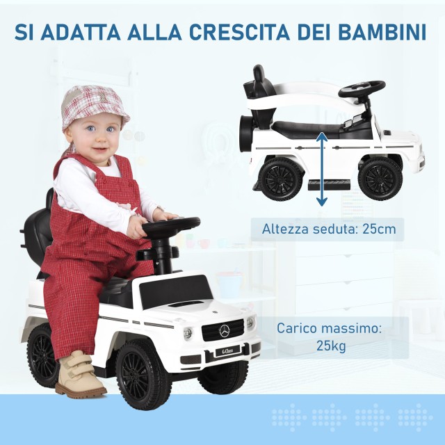 HOMCOM Push Car Model Mercedes-Benz G350 για Παιδιά, Λευκό 370-162WT