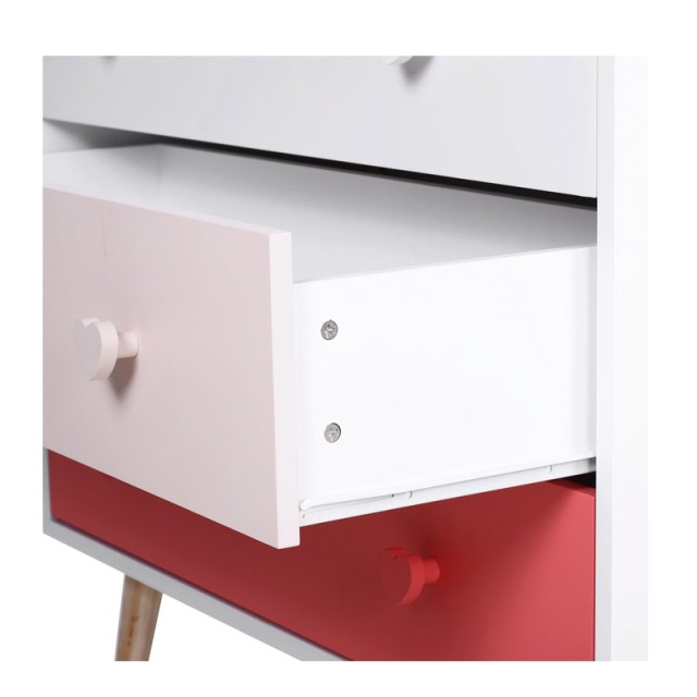 Ξύλινη Παιδική Συρταριέρα με 3 Συρτάρια 90 x 42 x 80 cm Χρώματος Ροζ HOMCOM 311-007PK