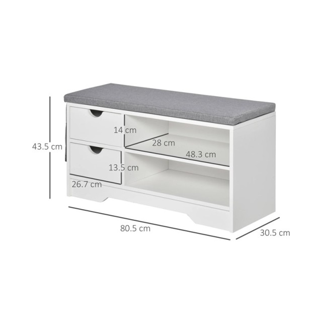 Ξύλινη Παπουτσοθήκη με Κάθισμα 80.5 x 30.5 x 43.5 cm HOMCOM 837-165