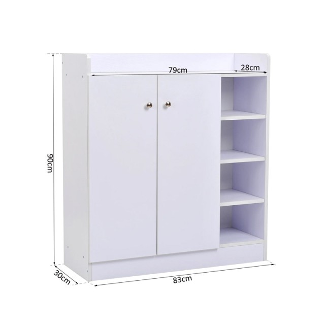 Ξύλινη Παπουτσοθήκη με 1 Ντουλάπι και 4 ράφια 83 x 30 x 90 cm HOMCO...