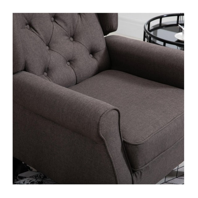 Ξύλινη Πολυθρόνα 76 x 86 x 108 cm Χρώματος Σκούρο Καφέ HOMCOM 833-695BN