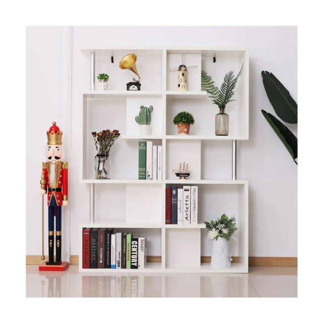 Ξύλινη Βιβλιοθήκη με 5 Επίπεδα 160 x 28.6 x 120 cm Χρώματος Λευκό HOMCOM 833-554WT